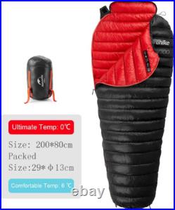 0 Degree Mummy Goose down Sleeping Bag, Compact Ultralight Sleeping Bag for Adul