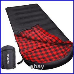 0 Degree Sleeping Bag 100% Cotton Flannel XXL for Adults Big and Tall Cold Weath