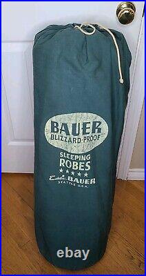 1940's 50's Vintage Eddie Bauer Blizzard Proof Green Pure Down Sleeping Robe Bag