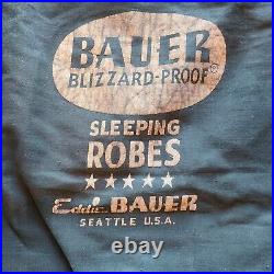 1940's 50's Vintage Eddie Bauer Blizzard Proof Green Pure Down Sleeping Robe Bag