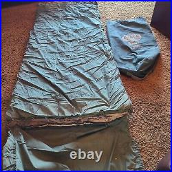 1940's 50's Vintage Eddie Bauer Blizzard Proof Green Pure Down Sleeping Robe Bag