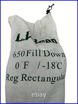 2008 LL Bean Goose Down Bag Rectangular with Original Bag True Navy READ