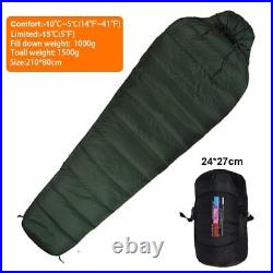 2023 White duck down filled adult mummy sleeping bag down filled