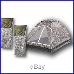 2 Person Digital Camo Tent with (2) Matching Sleeping Bags, Outdoor Camping Kit
