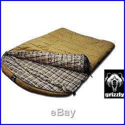 2 Person Sleeping Bag Adult Outdoor Camping Canvas 0 Degree Double Layer Warmth