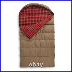 2-Person Sleeping Bag Red Plaid Brown 0°F Hunter Camp Portable with Strap Hike