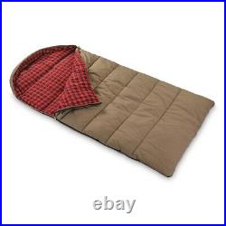 2-Person Sleeping Bag Red Plaid Brown 0°F Hunter Camp Portable with Strap Hike