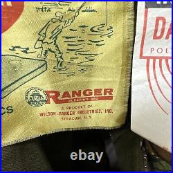 2 Vtg 1950's Wilson Ranger Dacron 88 Sleeping Bag American Fishing Pattern Clean