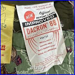 2 Vtg 1950's Wilson Ranger Dacron 88 Sleeping Bag American Fishing Pattern Clean