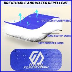 32 Degree F Down Sleeping Bag, 550 Down Fill Power Cold-Weather Mummy Sleepin