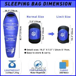 32 Degree F Down Sleeping Bag, 550 Down Fill Power Cold-Weather Mummy Sleepin