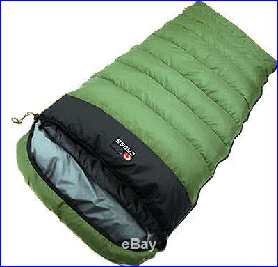 3 Season Winter Sleeping bag Duck Down Camping Hiking Travel Quilt KhakiBlack 1p