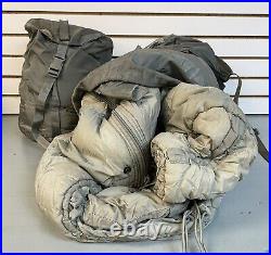 5 Piece Modular Sleep System Army ACU Military Sleeping Bag ECW Used Good/VG