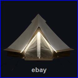 5' x 15' 8-Person Glamping Bell Tent with String Lights, 22.57 lbs