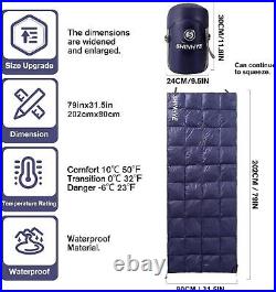 600 Fill Down Backpacking Sleeping Bag for Camping. Ultralight Sleeping Bag