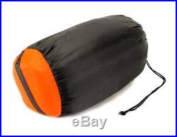 7' Mummy Style Sleeping Bag Black/Orange/Gray Camping Hiking Hunting Backpack