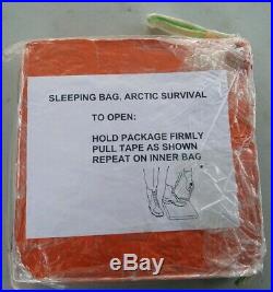 Arctic Aircrew US Military Orange Survival Sleeping Bag BRAND NEW