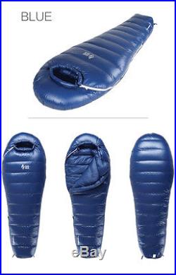 Back Ice Goose Down Mummy Adult Sleeping Bag Blue Color
