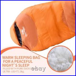 Backpacking Sleeping Bag 3 Season 20F Fill 21 Ounces of Duck Down 650Fill