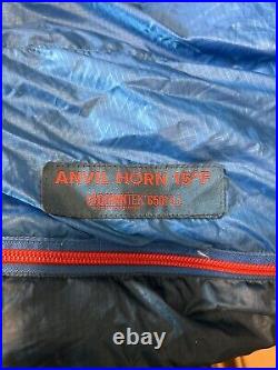 Big Agnes Anvil Horn 15 DownTek Sleeping Bag, Wide, Long, Left Zip, Blue/Red