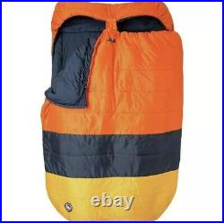 Big Agnes Dream Island 15 Degree Double Wide Sleeping Bag Yellow Orange and Blue