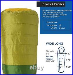 Big Agnes Echo Park 40° 1P BEP40L20 Green/olive Synthetic Sleeping Bag Brand New