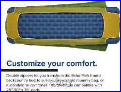 Big Agnes Echo Park 40° 1P BEP40L20 Green/olive Synthetic Sleeping Bag Brand New
