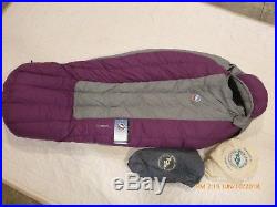 Big Agnes Helena Women's -15 Degree Down Sleeping Bag Petite Left Zipper Purple