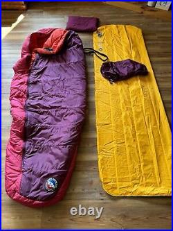 Big Agnes Sun Beam 15 degree sleeping bag system Plus Air Mattress And Pillow