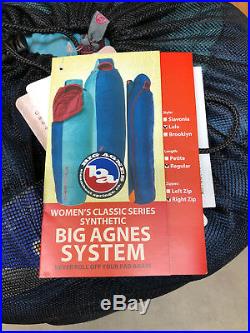 Big Agnes Women's Lulu 15 Regular Right Zip Synthetic Sleeping Bag New Free Ship