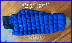 Big Agnes Yampa 45°F Sleeping Bag 650 Down sub-2lb