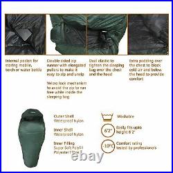 Bonfire Picnic Camping Sleeping Bag with Mobile Pocket, Comfort for -10 Degree