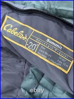 Cabela's Summit Rectangle Regular Sleeping Bag 34 x 82 20 Degrees 6lbs12oz