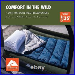 Camping Sleeping Bag 35-Degree Cool Weather Rectangular Sleeping Bag, 33x77