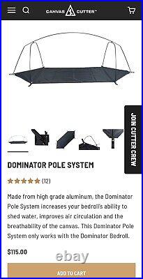 Canvas Cutter Tent/sleeping, DOMINATOR MESHand DOMINATOR POLE SYSTEM Never Used