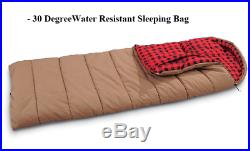 Canvas Sleeping Bag X Wide Hunting Camping Water Res -30 Survival Ice Fish Cold