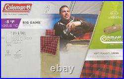 Coleman Big Game Sleeping Bag Rated for -5 Degrees Big & Tall Brand New In Box
