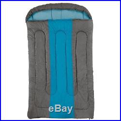 Coleman Hudson Double Sleeping Bag Soft Flannel Lining Blue Grey BRAND NEW