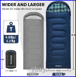 Comfortable XL Sleeping Bag with Compression Sack Ideal for Camping & Hiking