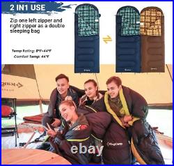 Comfortable XL Sleeping Bag with Compression Sack Ideal for Camping & Hiking