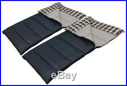 Double 2 Person Giant Sleeping Bag 80x66 Warm Weather +32F/above or Use as Two