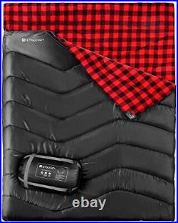 Double/Single Sleeping Bag for Adults Camping, Extra Wide 2 Person Waterproof