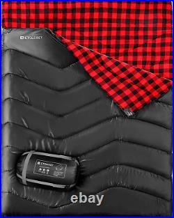 Double Single Sleeping Bag for Camping Hiking Extra Wide 2 Person Waterproof