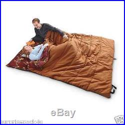 Double Sleeping Bag Canvas 2 Person Adam Eve Hunting Hiking Queen Camper Mattres