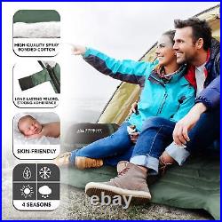 Double Sleeping Bag for Adults Queen Size XL, Green
