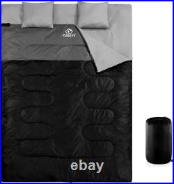 Double Sleeping Bag for Adults with 2 Pillows Queen Size XL Waterproof Sleepin