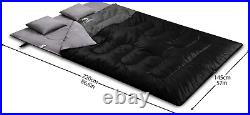 Double Sleeping Bag for Adults with 2 Pillows Queen Size XL Waterproof Sleepin