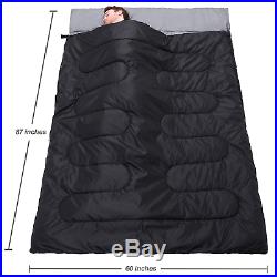 Double Sleeping Bag with 2 Pillows Extra Large Queen Size Converts into 2