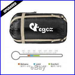 EGOZ Peanut Sleeping Bag Easy to carry black Warm Adult Outdoor 3 Season Camping