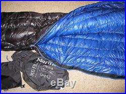 EUC Marmot Plasma 15 Degree 900 fill Goose Down Sleeping Bag Long 6 foot 6 inch